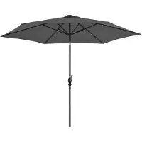 vidaXL Parasol avec lampes LED et mât en acier 300 cm Anthracite
