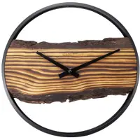 Nextime Horloge murale Forest Large bois métal Ø 30 cm