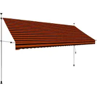 vidaXL Store rétractable manuel 350 cm Orange et marron