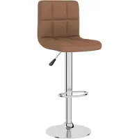 vidaXL Tabouret de bar "Höringen" en tissu marron. Dimensions (L/H/P) 40x111x47 cm