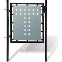 vidaXL Portail de clôture noir à une porte 100x75 cm