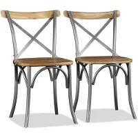 vidaXL Chaises de salle à manger 2 pcs. Bois massif mangue