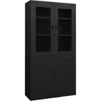 vidaXL Armoire de bureau Noir 90x40x180 cm Acier
