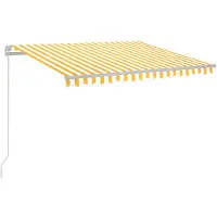 vidaXL Store manuel rétractable avec LED 300x250 cm jaune et blanc