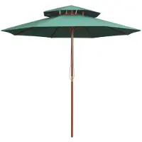 vidaXL Parasol avec ventilation 270x270 cm Mât en bois vert