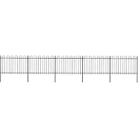 vidaXL Clôture de jardin avec design d'arceau Acier 8,5 x 1,2 m Noir