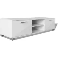 vidaXL Armoire TV blanc brillant 120x40,5x35 cm