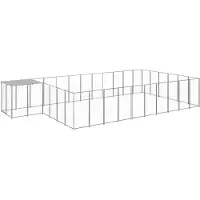 vidaXL Chenil Argenté 19,36 m² Acier