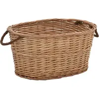vidaXL Panier à bois avec poignées 56x40x28 cm osier naturel