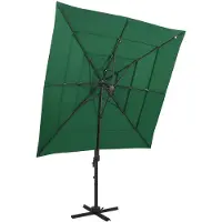 vidaXL Parasol avec mât en aluminium 4 couches vert 250x250 cm