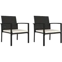 vidaXL Chaises de jardin 2 pcs. Poly rotin noir
