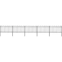 vidaXL Clôture de jardin avec design d'arceau Acier 8,5 x 1 m Noir