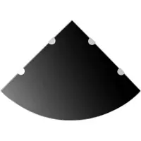 vidaXL Étagères d'angle 2 pcs et supports chromés Verre Noir 45x45 cm