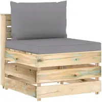 vidaXL Canapé central modulaire avec coussin vert Bois imprégné