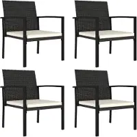 vidaXL Chaises de jardin 4 pcs. Poly rotin noir