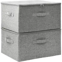 vidaXL Boîtes de rangement 2 pcs. tissu 43x34x23 cm gris
