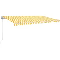 vidaXL Store automatique rétractable 500x300 cm jaune et blanc