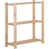 vidaXL Étagère de stockage 3 niveaux 80x28,5x90 cm Bois de pin massif