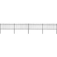 vidaXL Clôture de jardin avec pointes de lance acier 6,8 x 0,8 m noir