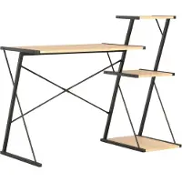 vidaXL Bureau avec étagère Noir et chêne 116x50x93 cm