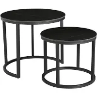 Dimehouse Table Basse Industrielle Marbre Noir Paige