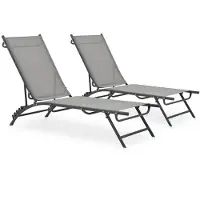 vidaXL Bains de soleil 2 pcs. Textilène et acier