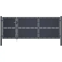 vidaXL Portail de jardin en acier 350 x 125 cm anthracite
