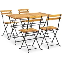 vidaXL Ensemble de jardin 5 pièces pliable en bois massif d'acacia