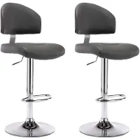 vidaXL Tabouret de bar 2 pcs. Simili cuir gris