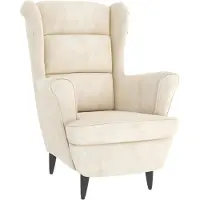 vidaXL Fauteuil blanc crème velours