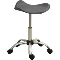 vidaXL Siège de bureau "Hamminkeln" en simili cuir (60% PVC, 25% polyester, 15% coton), acier chromé gris. Dimensions (l/h/p) 44x57x44 cm