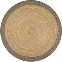 vidaXL Tapis fait à la main Jute avec bord gris 120 cm