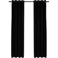 vidaXL Rideaux occultants Aspect lin avec œillets 2 pcs Noir 140x245cm