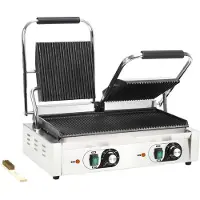 vidaXL Gril de panini à double rainure 3600 W 57x30,5x20 cm