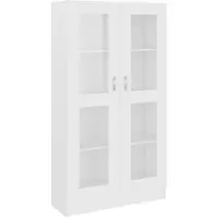 vidaXL Armoire à vitrine Blanc 82,5x30,5x150 cm Bois d'ingénierie