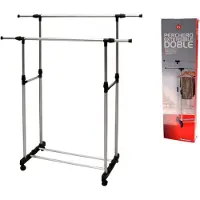Huismerk Porte-vêtements mobile avec double barre - 90 x 146/92 x 160 cm