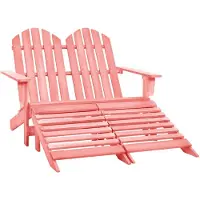 vidaXL Banc de jardin Adirondack 2 places avec pied en bois de sapin rose
