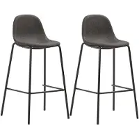 vidaXL Tabouret de bar 2 pcs. Tissu gris foncé