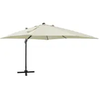 vidaXL -Parasol à taille humaine avec étai et éclairage LED 300 cm couleur sable