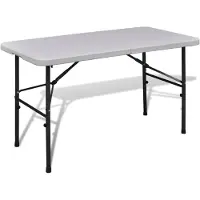 vidaXL Table de jardin pliante 122 cm HDPE blanc