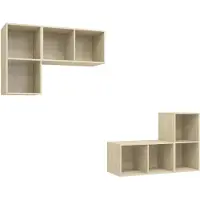 vidaXL Armoires murales TV 4 pcs. chêne Sonoma bois composite