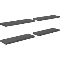 vidaXL Étagère murale flottante 4 pcs Gris brillant 80x23,5x3,8 cm MDF