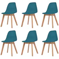vidaXL Chaises de salle à manger 6 pcs. Turquoise Plastique