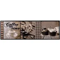 MD-ENTREE Fussmatte Schmutzfangmatte Cook&Wash Coffee Time taupe 50x150 cm