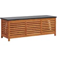 vidaXL Coffre de jardin 150x50x55 cm en bois massif d'eucalyptus