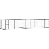 vidaXL Chenil extérieur Acier avec toit 21,78 m²