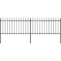 vidaXL Clôture de jardin avec dessus en lance Acier 3,4 x 1 m Noir277612