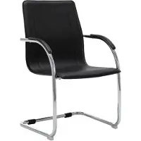 vidaXL Chaise de bureau à piétement luge noir similicuir