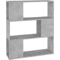 vidaXL Bibliothèque/Séparateur de pièce Gris béton 80x24x94 cm