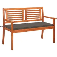 vidaXL Banc de jardin 2 places avec support 120 cm en bois massif d'eucalyptus